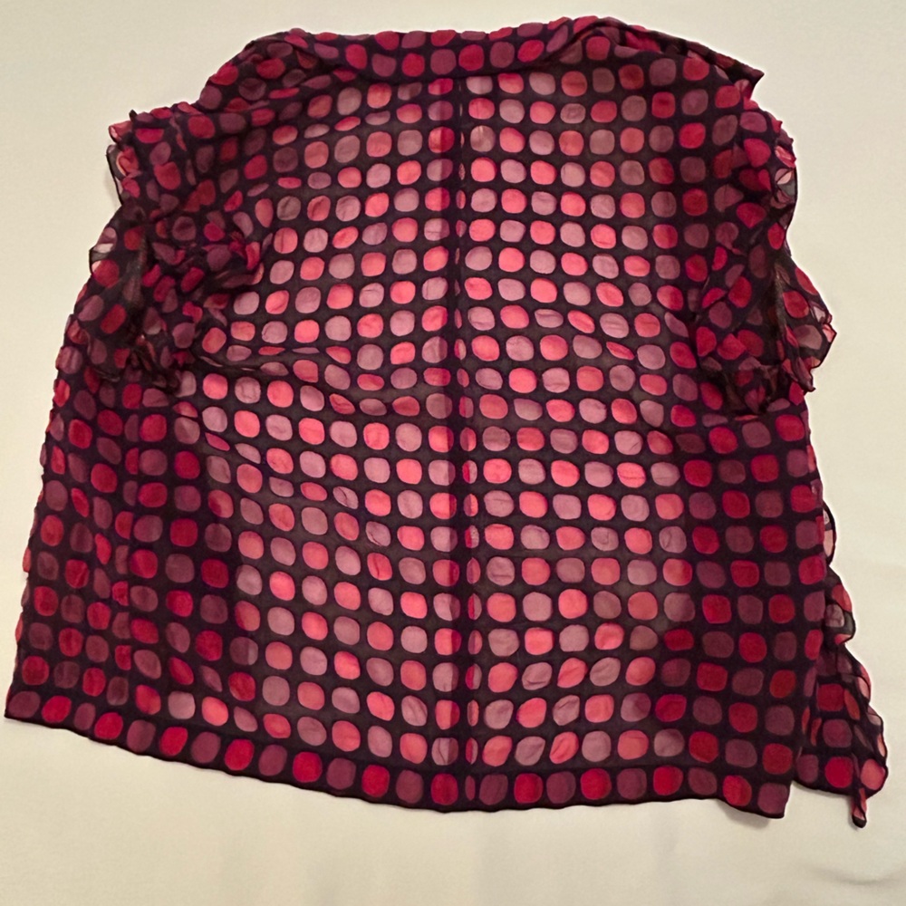 CHANEL Sheer Purple and Pink Polka Dot Silk blouse - Picture 6 of 12